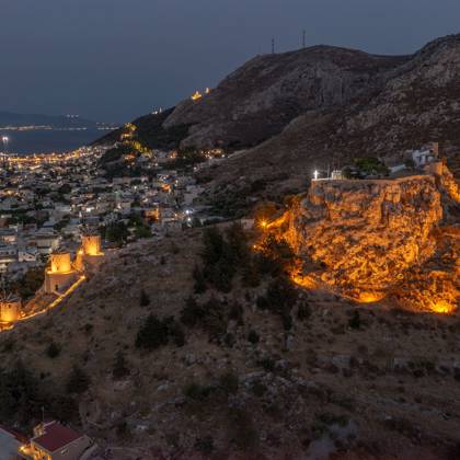 Kalymnos Windmills Chrysocheria Castle DJI 0531